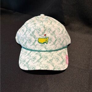 Masters White and Green Floral Hat
